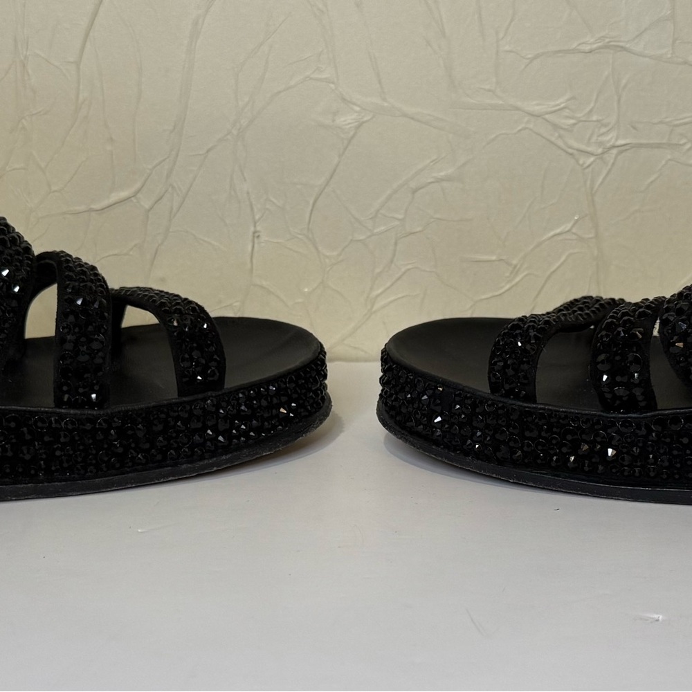 CHANEL Black Embellished Sandals - Picture 8 of 9